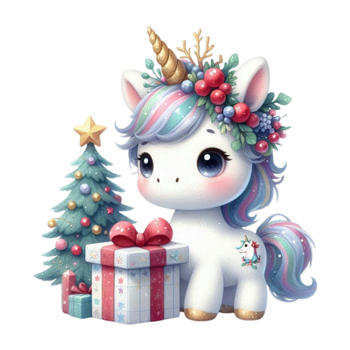 Weihnachts Einhorn, bunt, Weihnachten #3