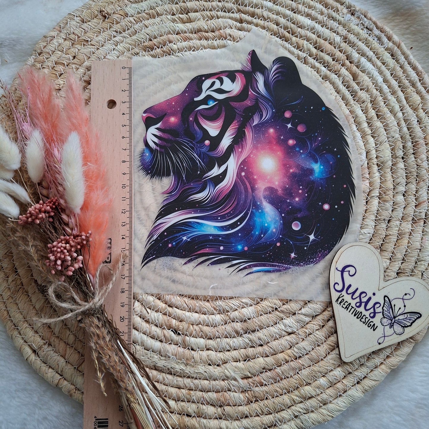 Bügelbild, Tiger, Space, GlowInTheDark