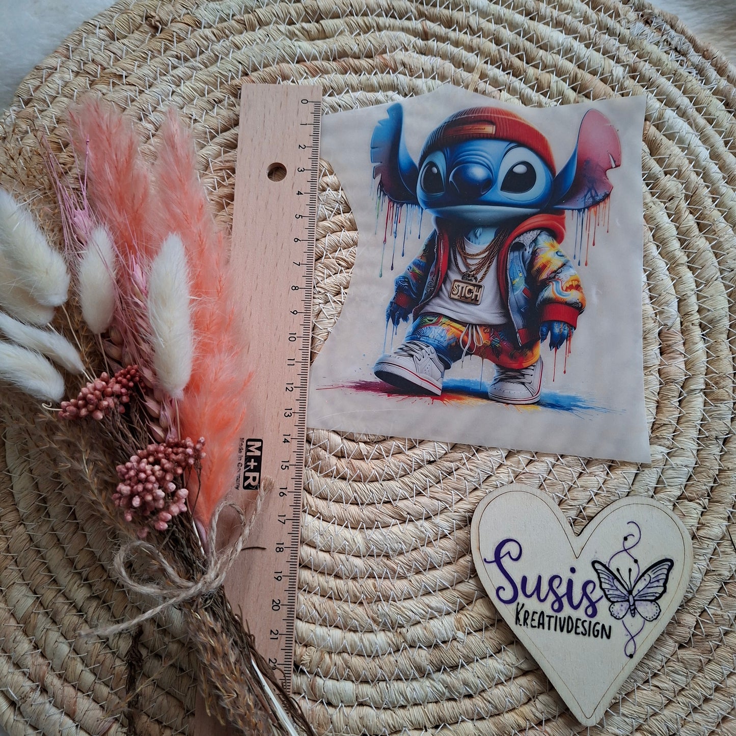 Bügelbild, Stitch, cool, reflektierend