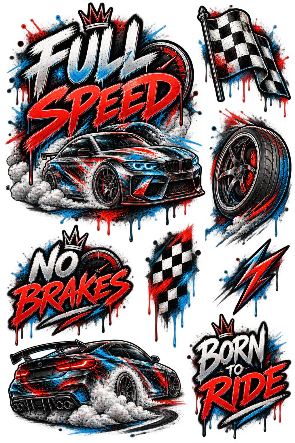 Mix it Bügelbilder – Racing & Speed | Rennwagen & Motorsport