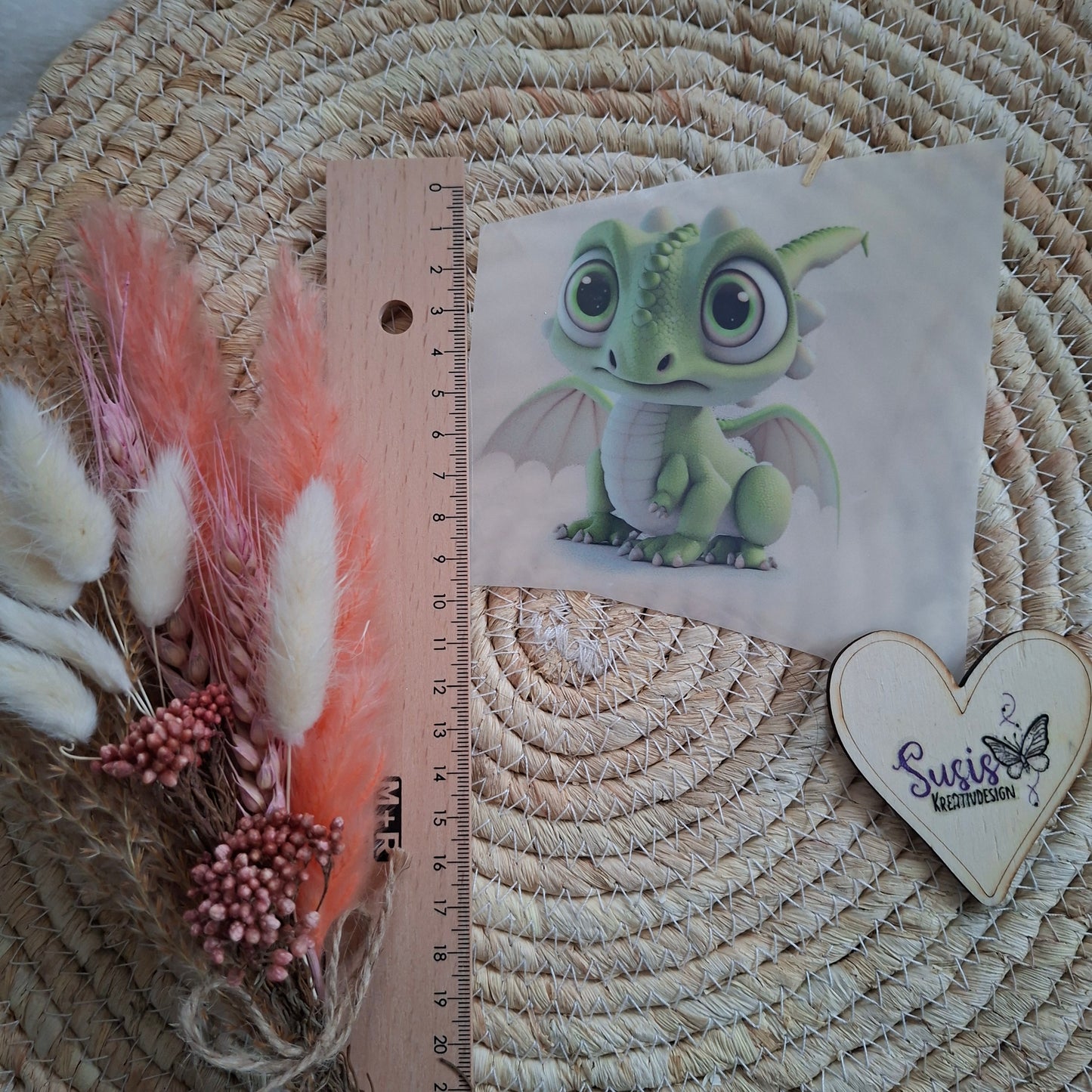 Bügelbild, Drache, reflektierend