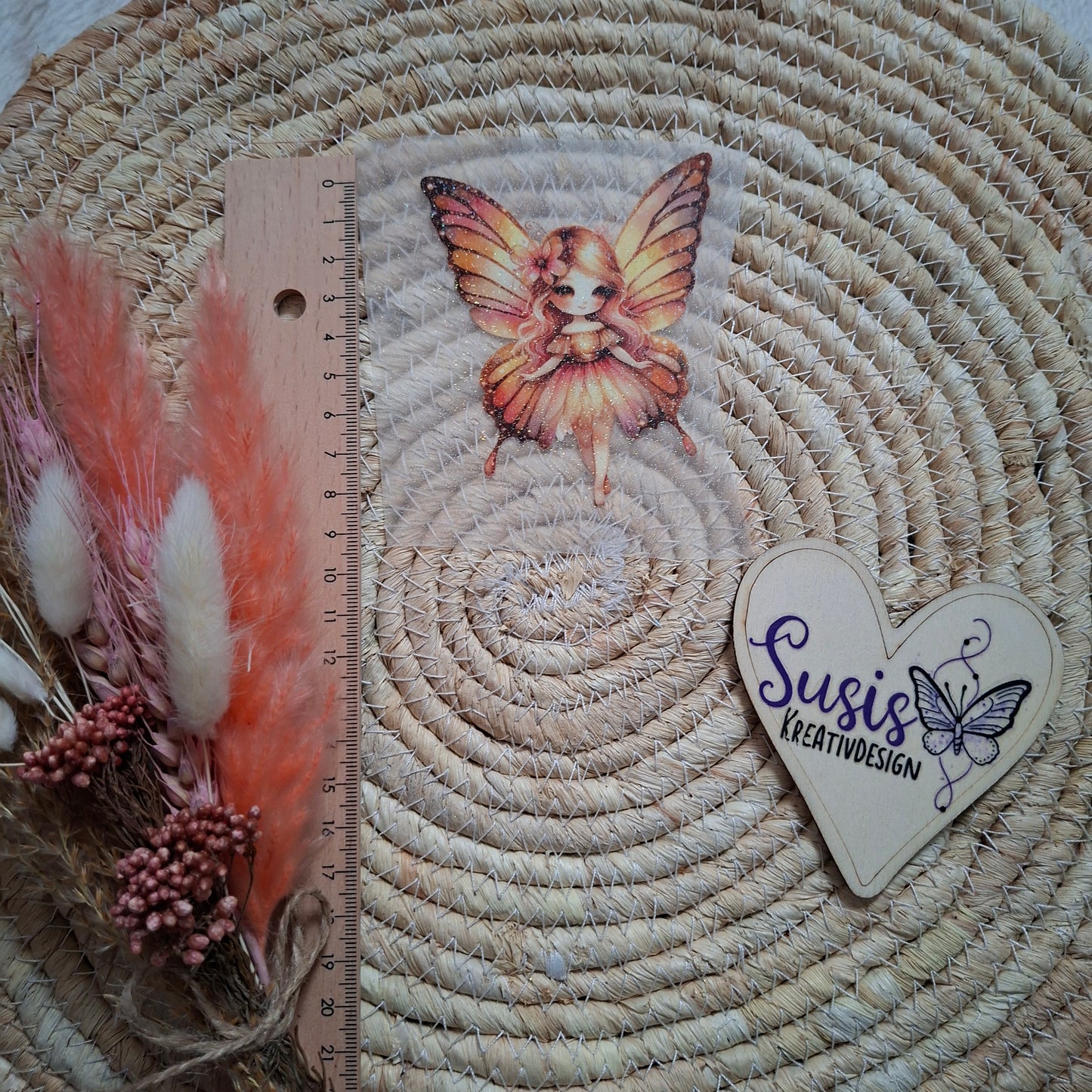 Bügelbild, Glitzer, Fee