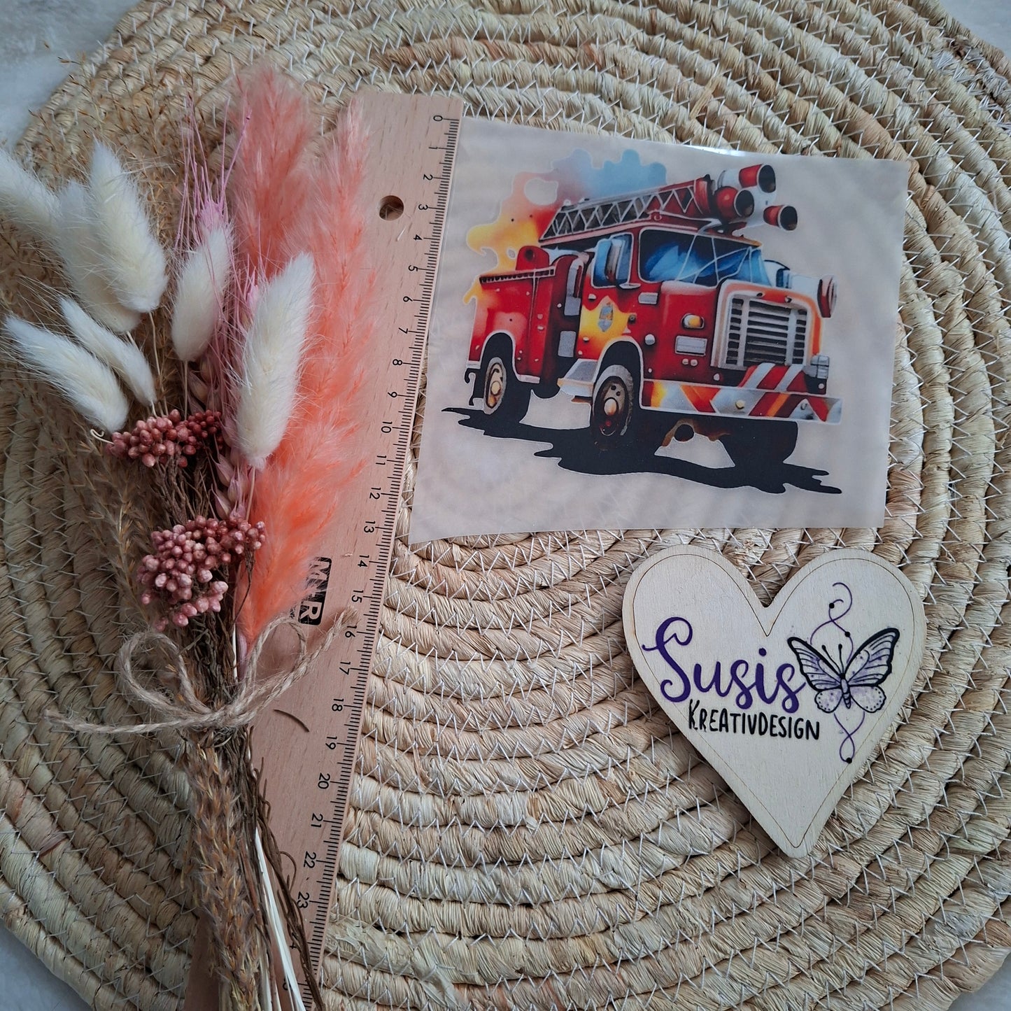 Bügelbild, Feuerwehr, reflektierend