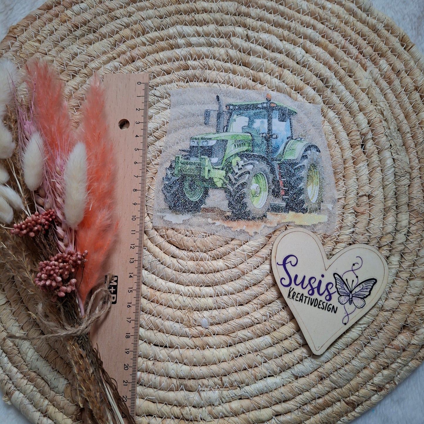 Bügelbild,Glitzer, Traktor