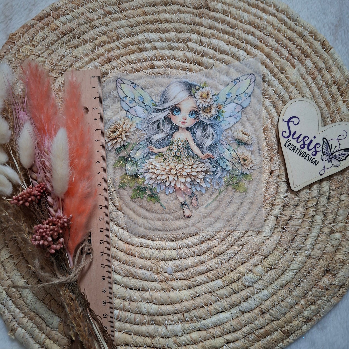 Bügelbild, Glitzer, Frühlingsfee