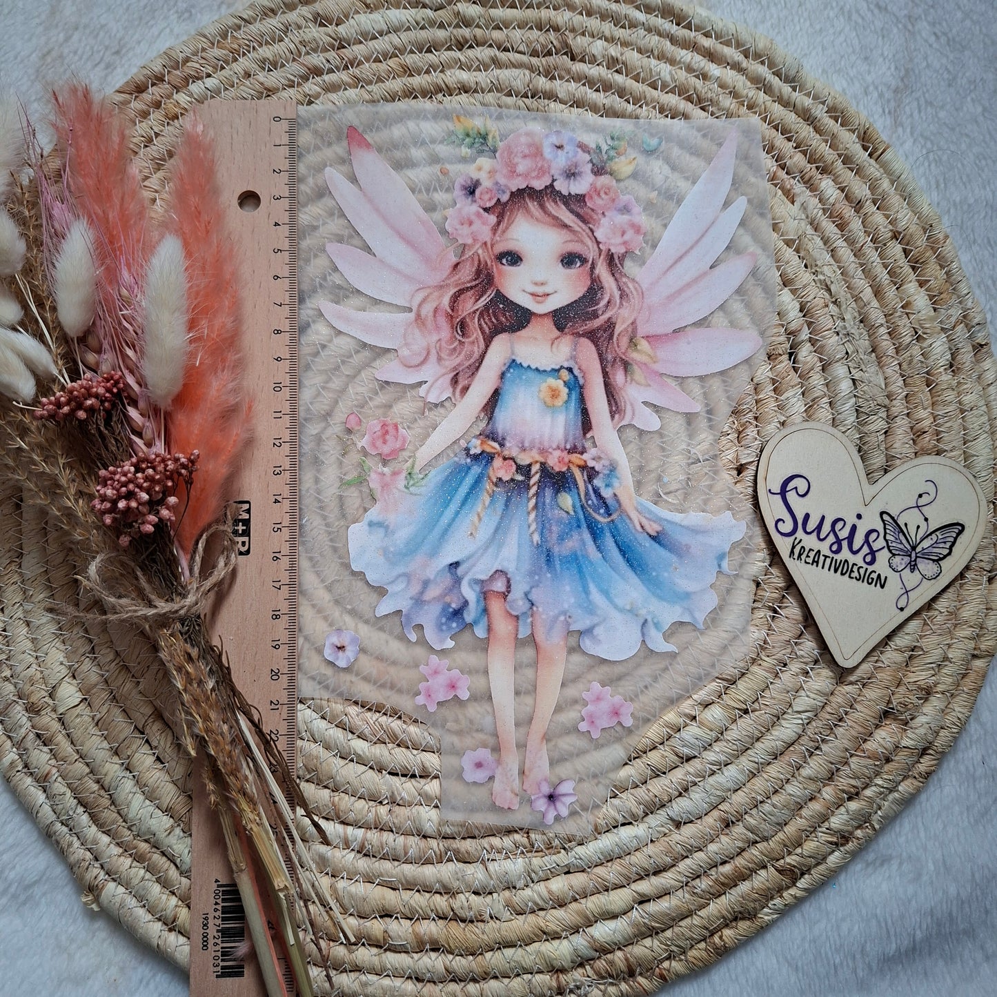 Bügelbild, Glitzer, Fee