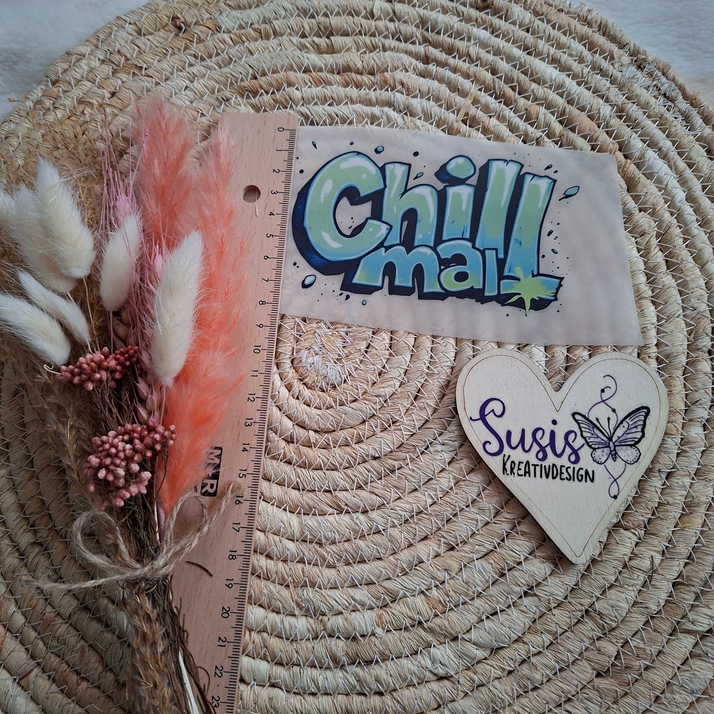 Bügelbild, Chill Mal, reflektierend