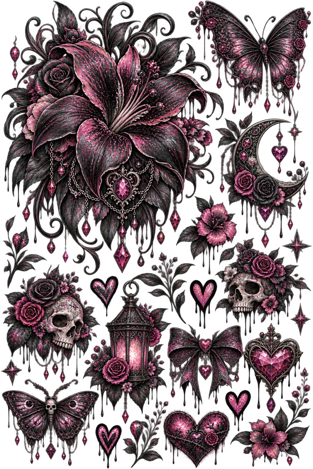 Mix it Bügelbilder – Gothic & Dark | Pink Edition