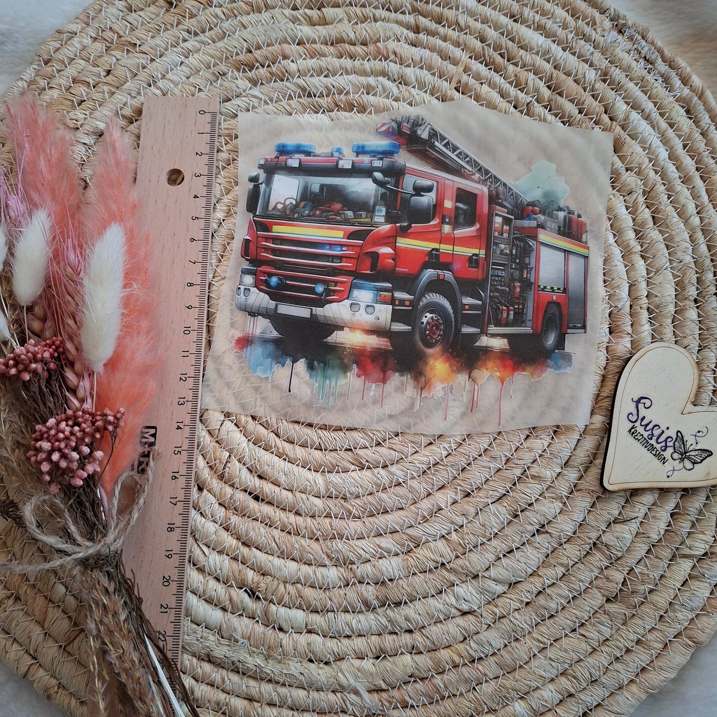 Bügelbild, Feuerwehr, GlowInTheDark