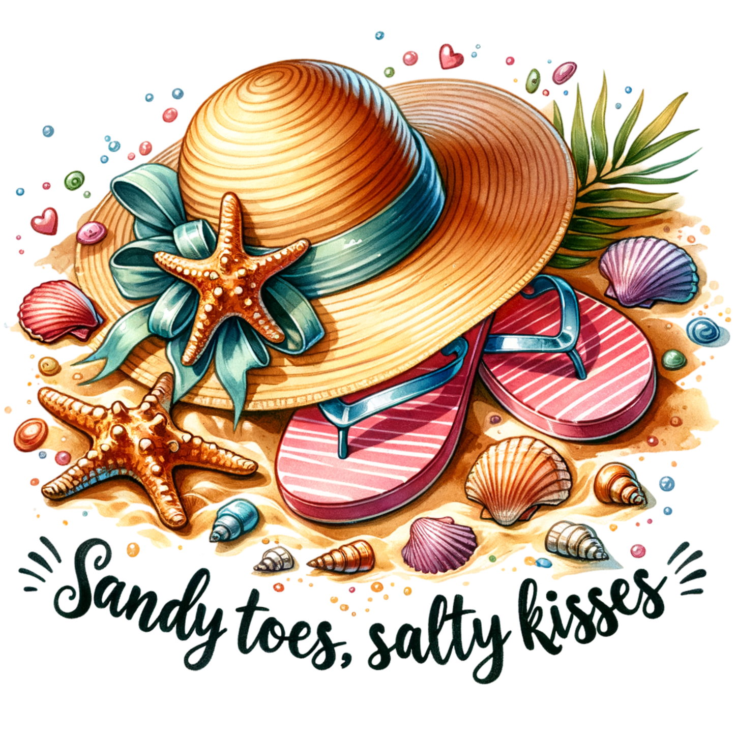 Strand mit Sommerhut