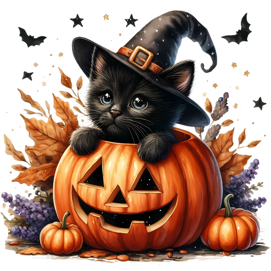 Katze im Kürbis