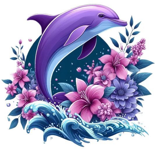 Delphin mit Blumen #6