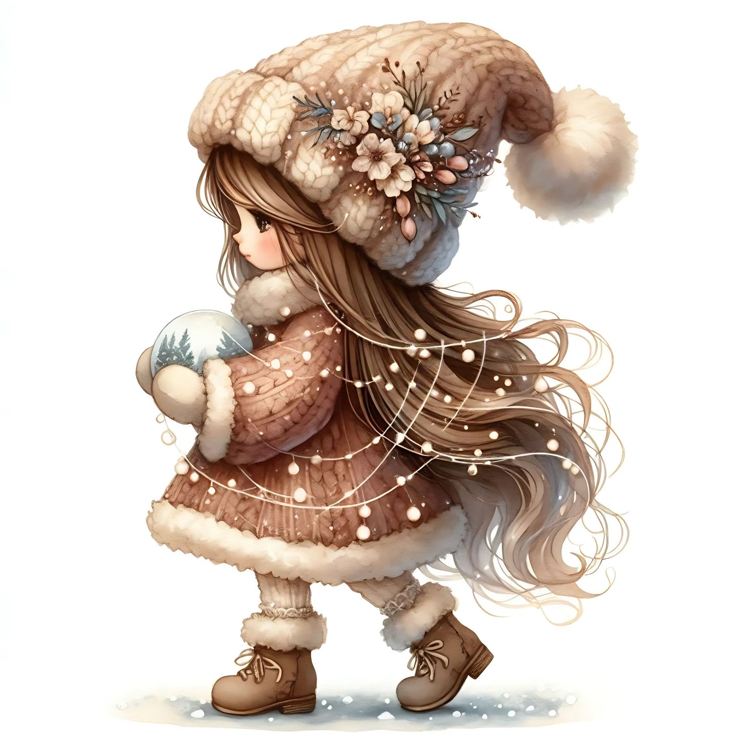 Winter Gnom, Winterwonderland, braun #1