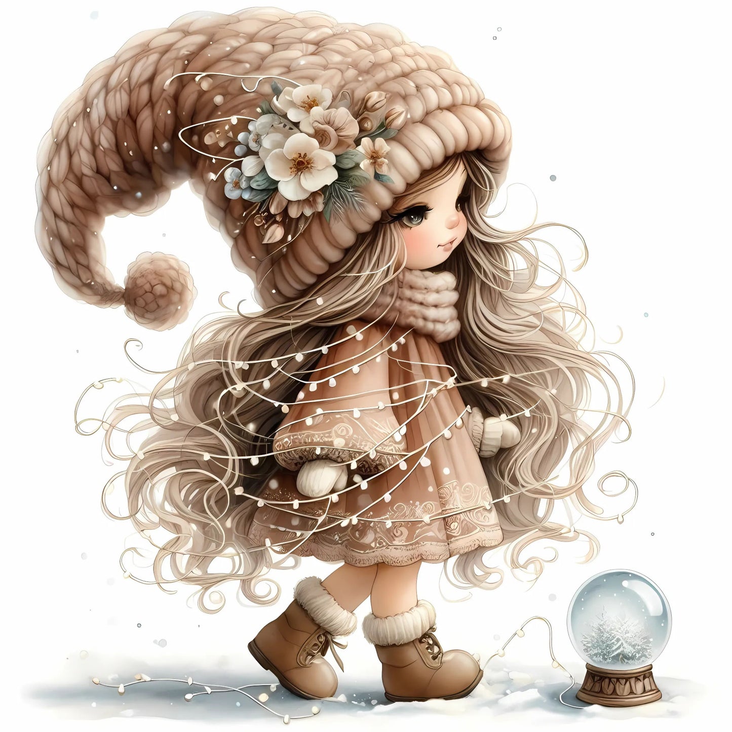 Winter Gnom, Winterwonderland, braun #2