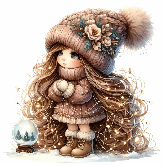 Winter Gnom, Winterwonderland, braun #3