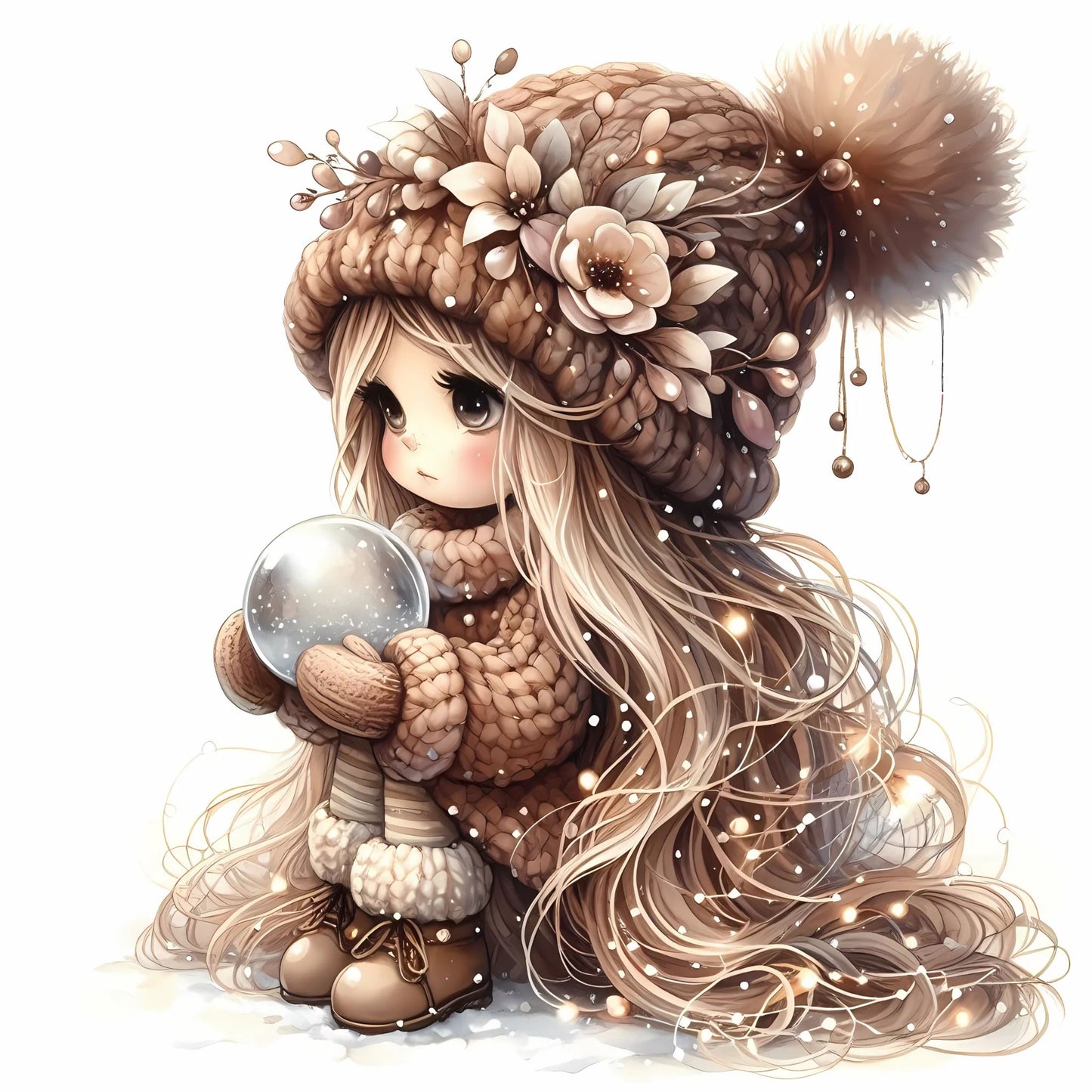 Winter Gnom, Winterwonderland, braun #4