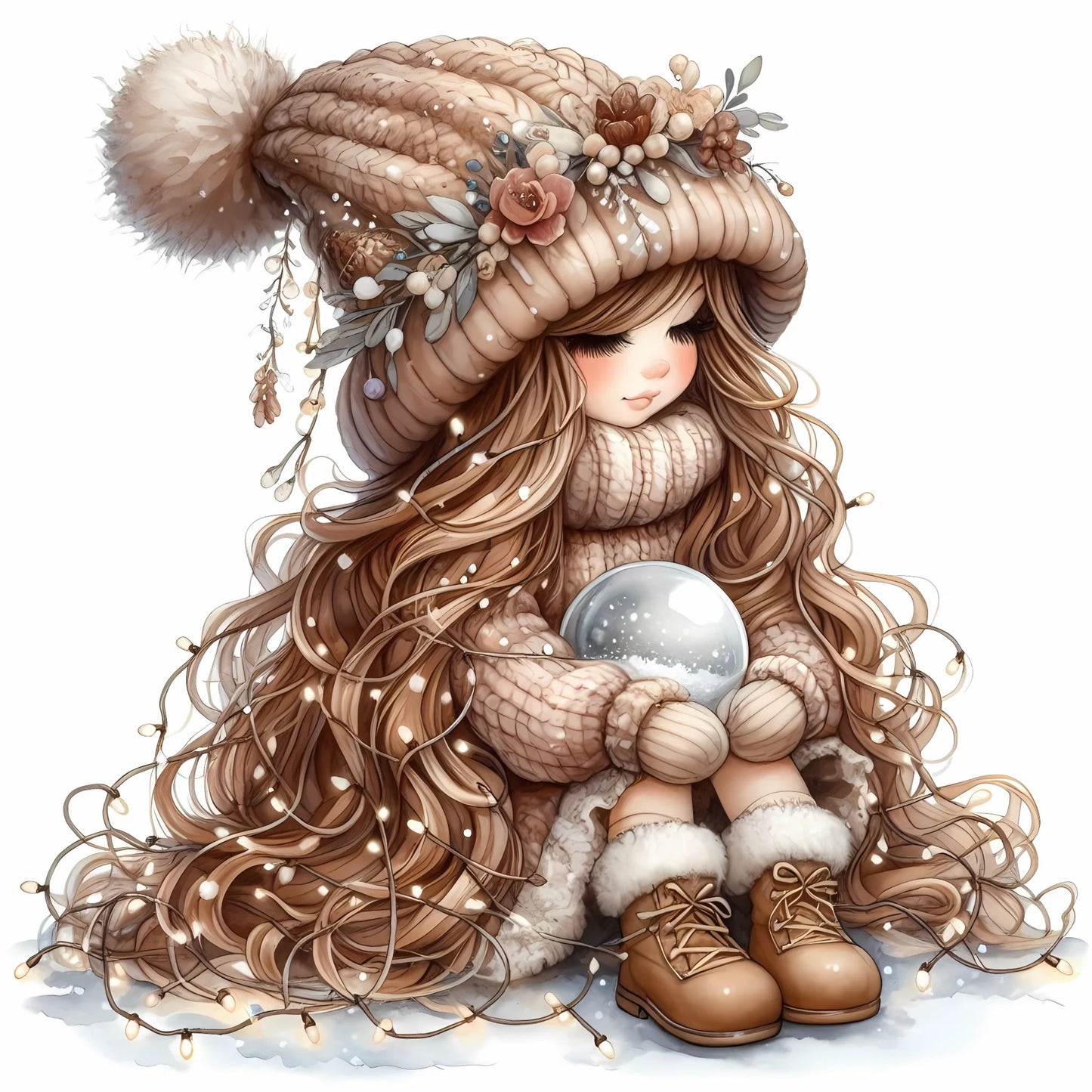 Winter Gnom, Winterwonderland, braun #7