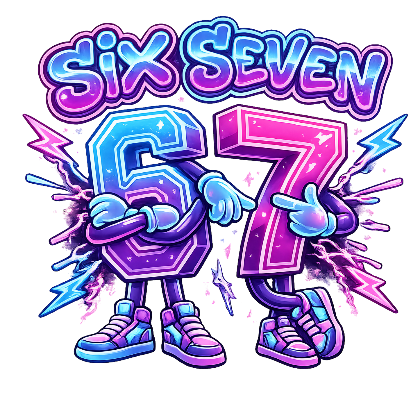 Bügelbild SixSeven, 67, bunt, farbig, cool #17