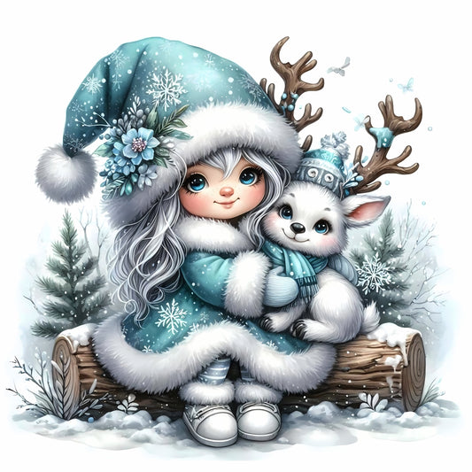 Winter Gnom, Winterwonderland, Rentier, türkis #10