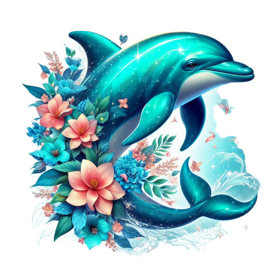 Delphin mit Blumen #5