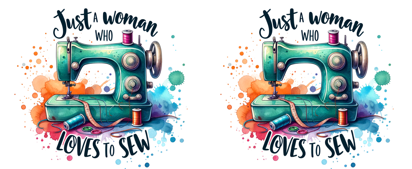 Tassendesign Nähmaschine "Just a Woman who loves to sew"