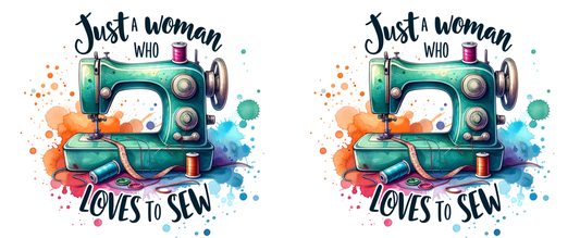 Tassendesign Nähmaschine "Just a Woman who loves to sew"