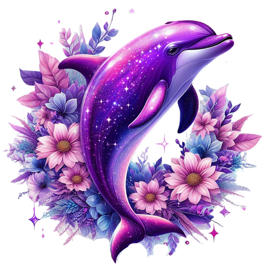 Delphin mit Blumen #10