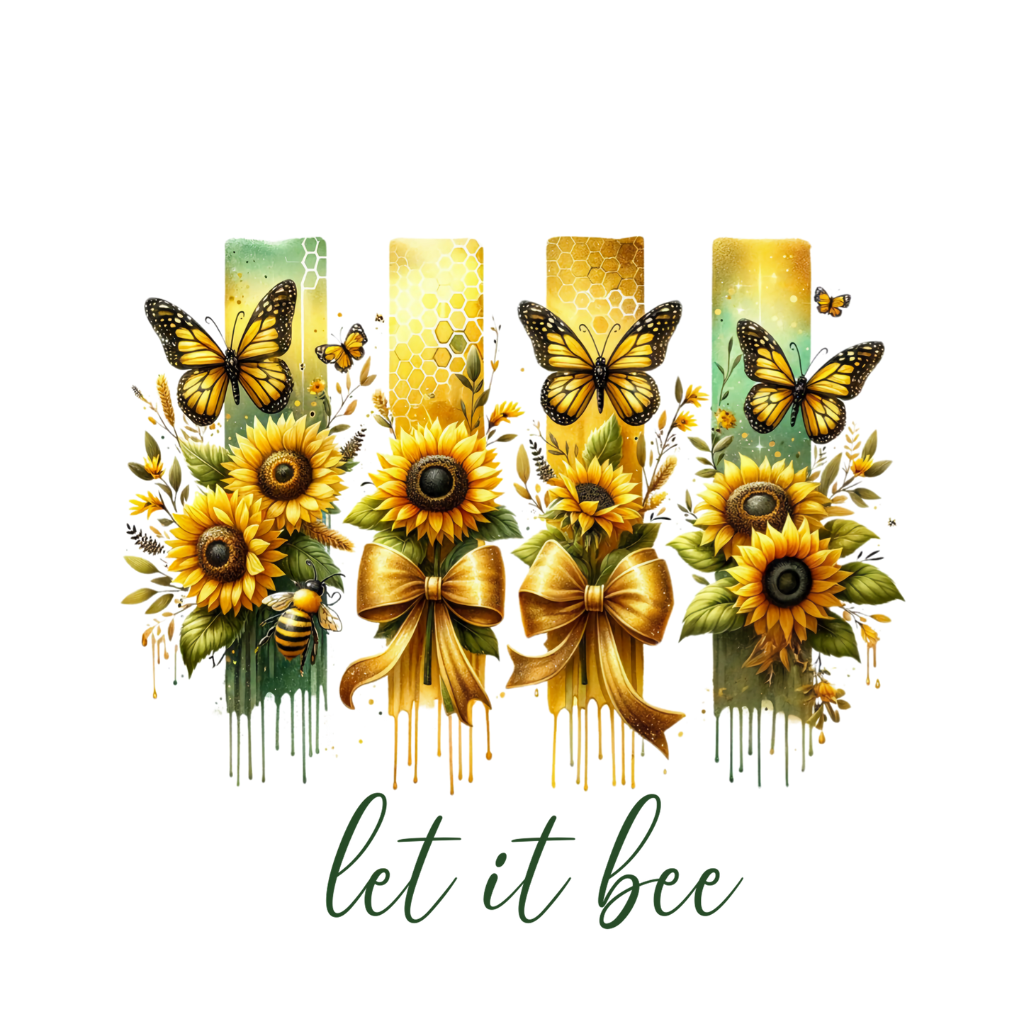 Bügelbild, Streifen, Schmetterlinge, Blumen, bunt, gelb, Sonnenblumen