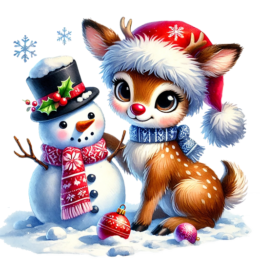 Rentier; Weihnachten; Schneemann; Winter; Schnee #1