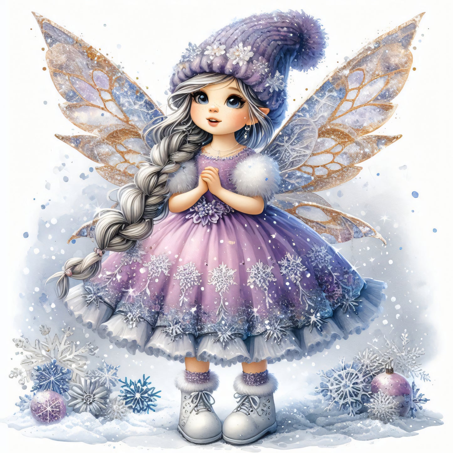 Winter Fee, Schnee, lila #1