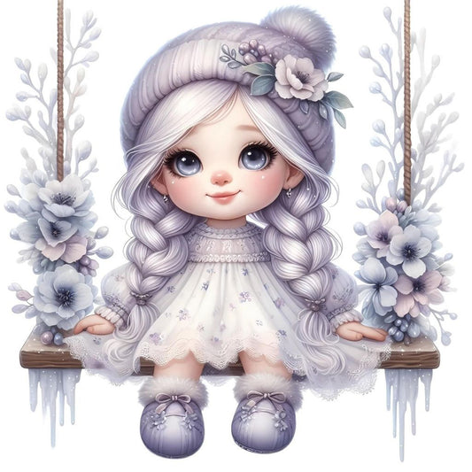 Gnom, Mädchen, Eis, Winter, Schnee, Flieder #1