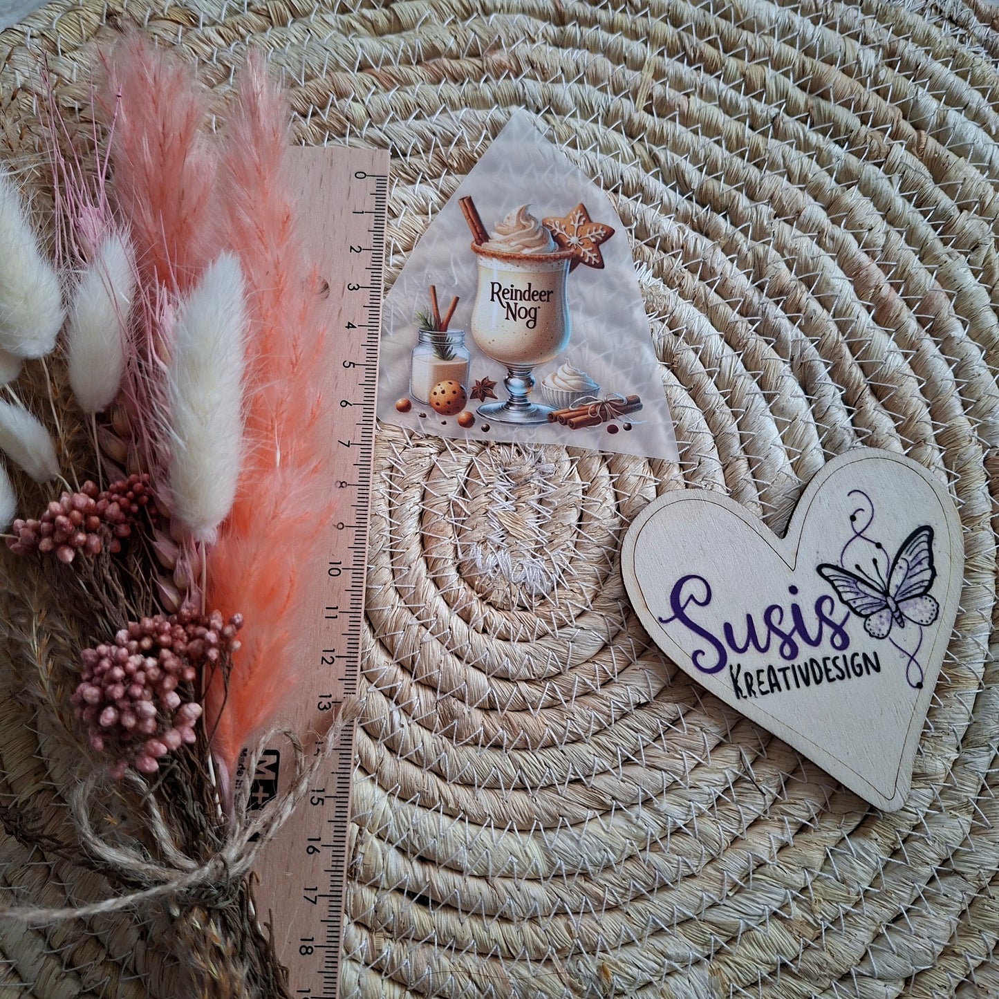 Bügelbild, Cocktailglas, Winter, Eierlikör