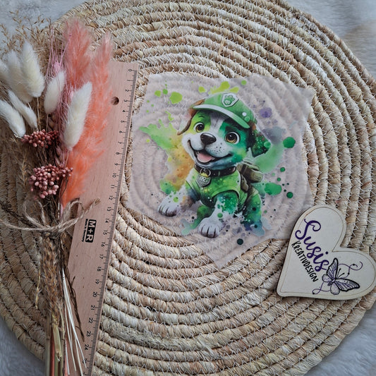 Bügelbild, Hund, Rocky