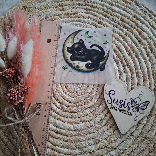 Bügelbild, Leopard auf Mond, schlafend