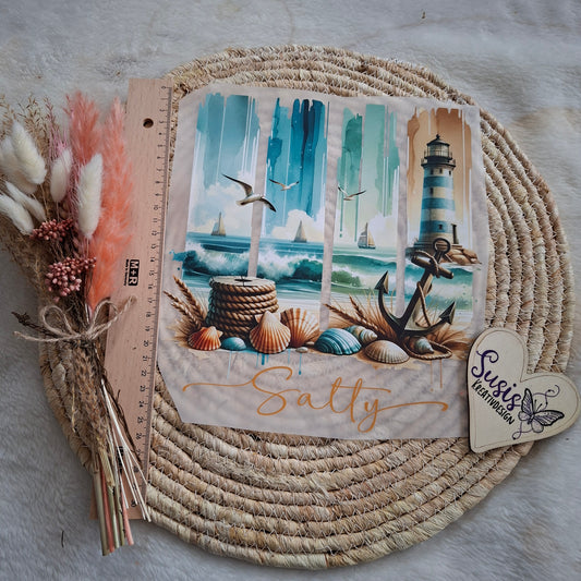 Bügelbild, gestreiftes Bild, Meer, Salty, Leuchtturm