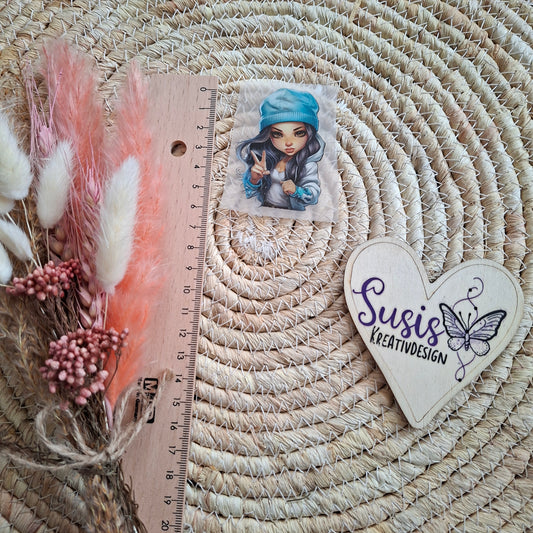 Bügelbild, Mädchen, Girl, cool