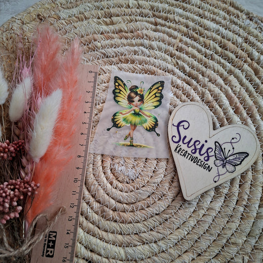 Bügelbild, Elfe, gelb/grün