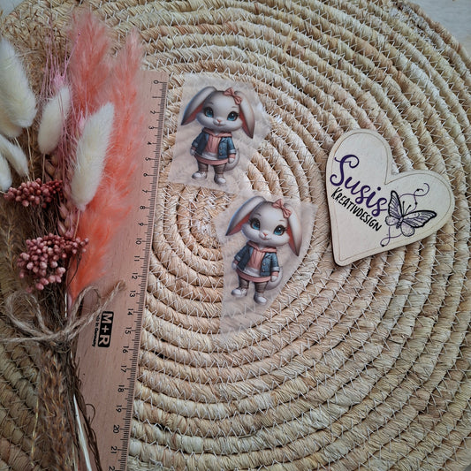 Bügelbild, Hasen Mädchen, cool