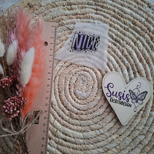 Bügelbild, Schriftzug Nice