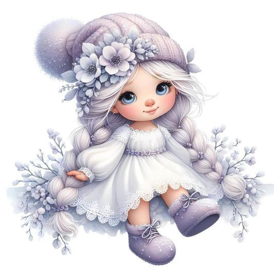 Gnom, Mädchen, Eis, Winter, Schnee, Flieder #2