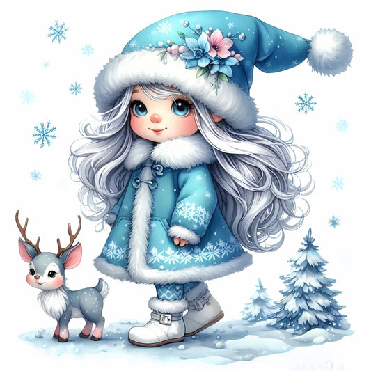 Winter Gnom, Winterwonderland, Rentier, türkis #2