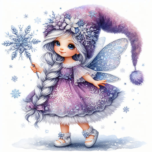Winter Fee, Schnee, lila #3