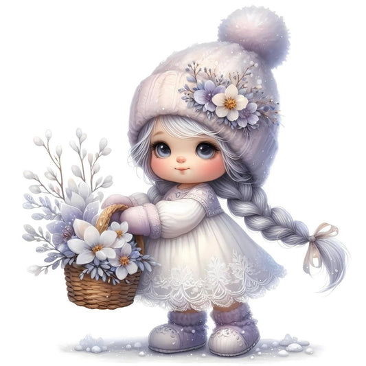 Gnom, Mädchen, Eis, Winter, Schnee, Flieder #3