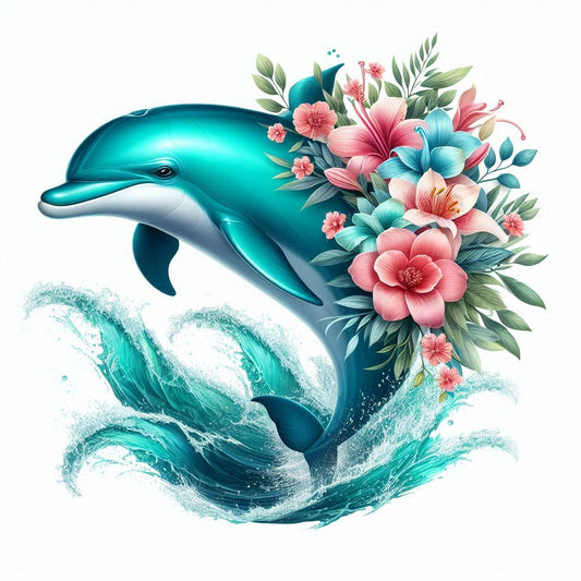Delphin mit Blumen #1