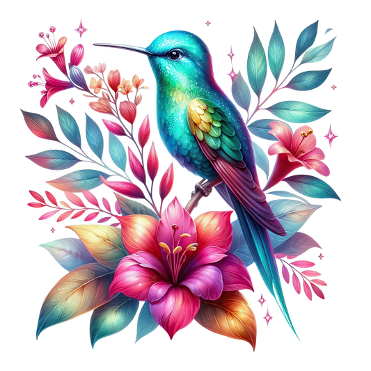Kolibri mit Hibiskusblüte #14