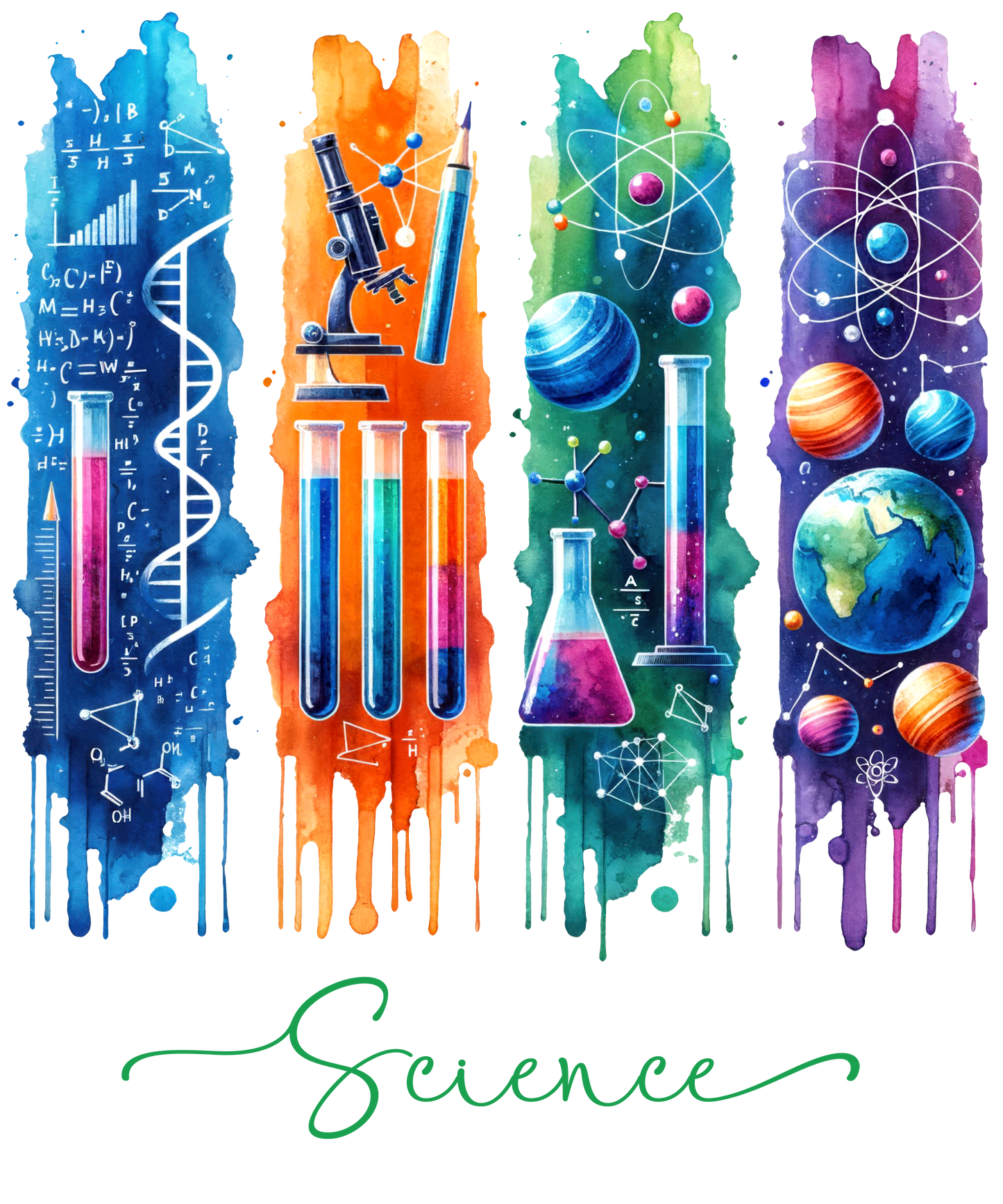 Bügelbild, Streifen, Weltall, Physik, Chemie, bunt