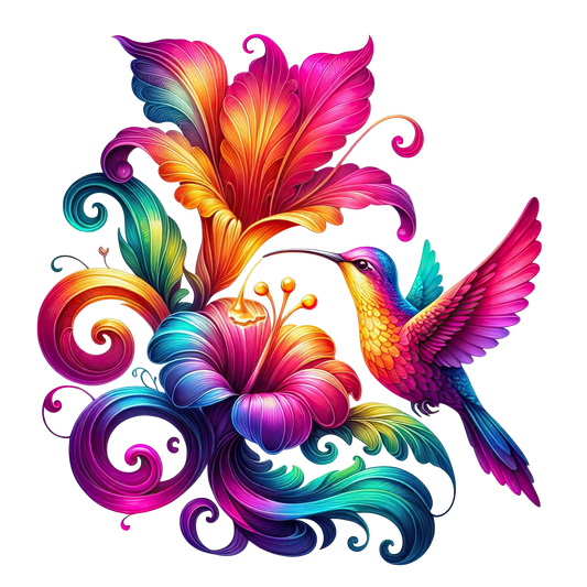 Kolibri mit Hibiskusblüte #16