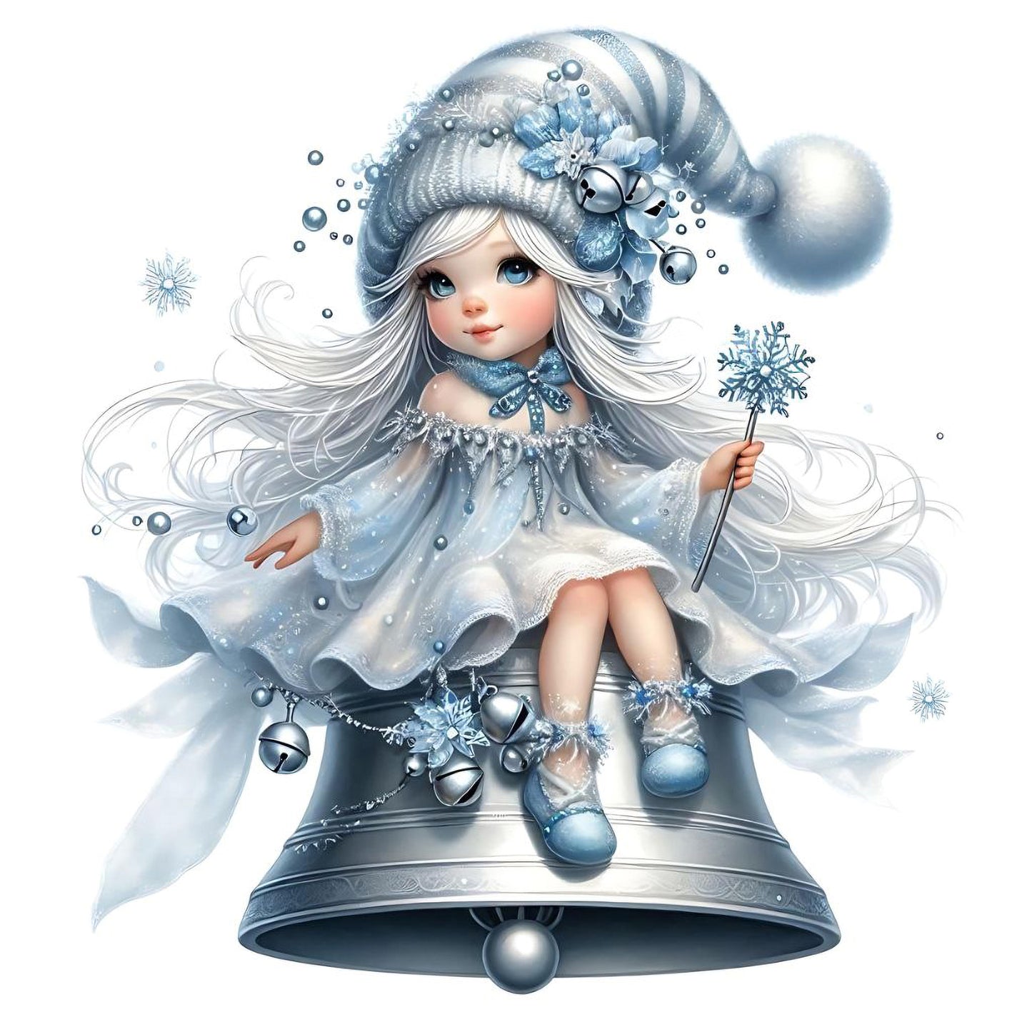 Gnom, Weihnachten, Mädchen, Eis, Winter, Schnee, grau #4