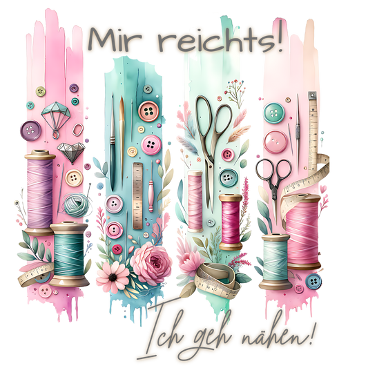 Bügelbild, Streifen, Nähmaschine, Nähen, , Faden, Mir reicht´s ich geh nähen, pastell
