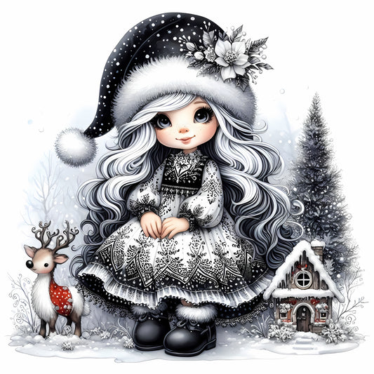 Winter Gnom, Winterwonderland, Rentier, schwarz #4